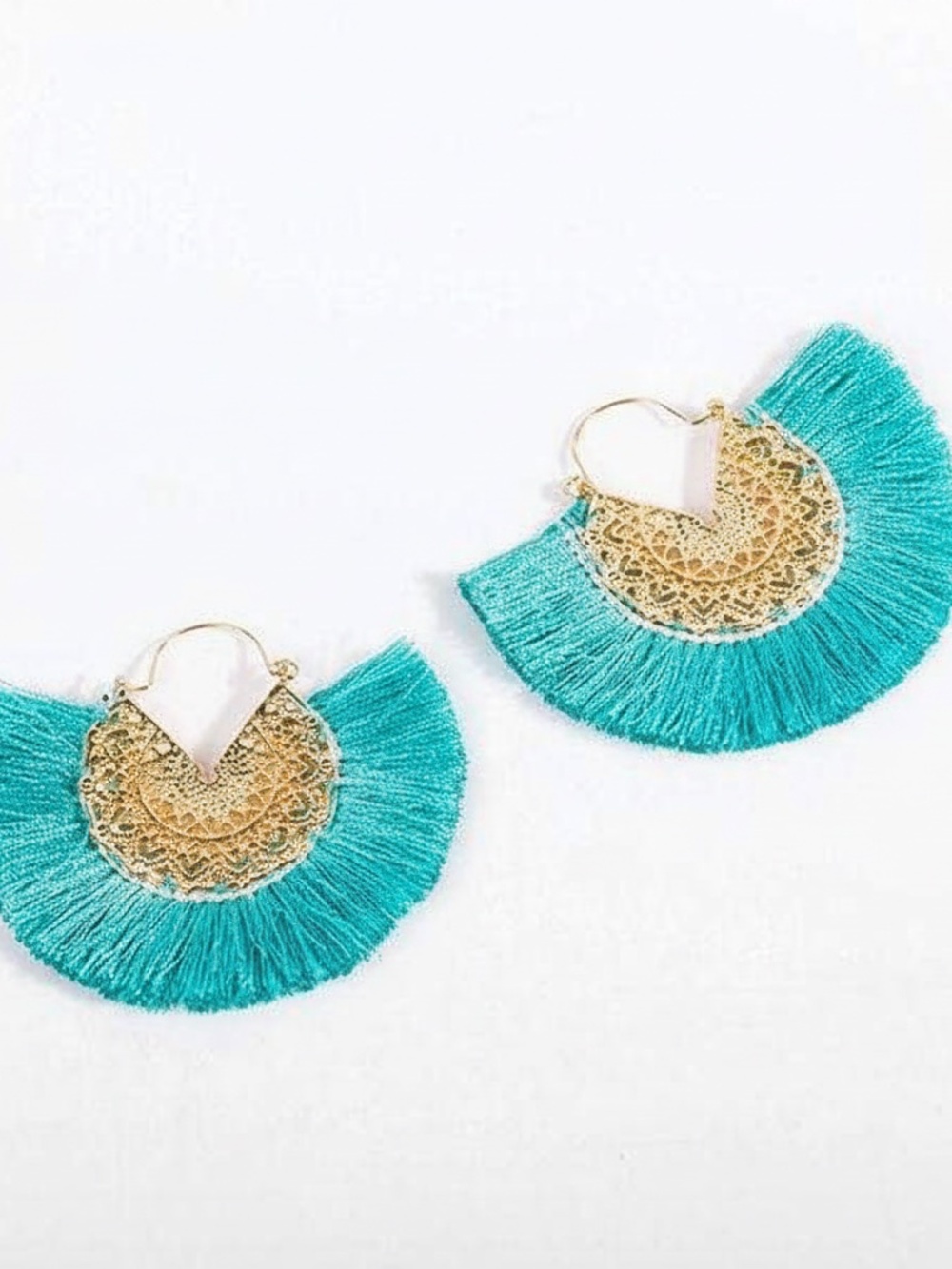 Womens Boho Turquoise Fringe Tassel‎ Earrings